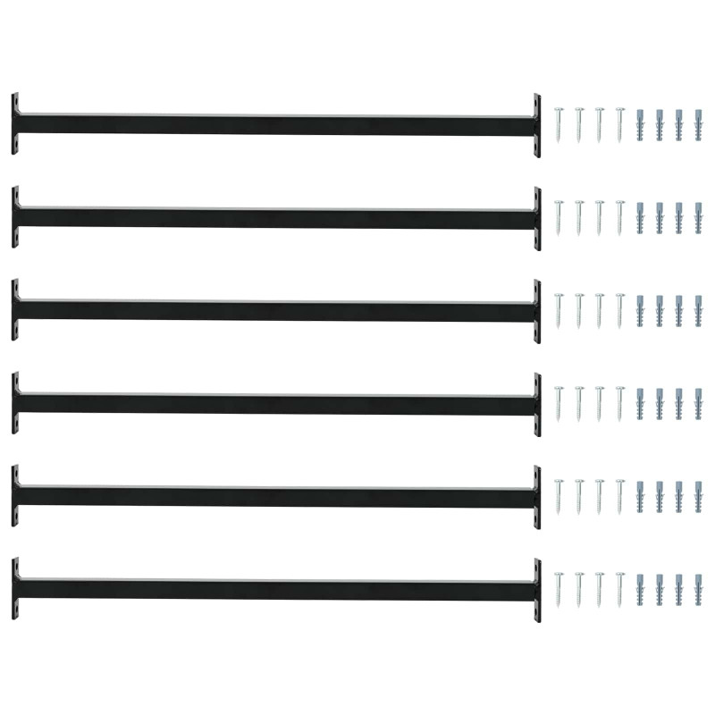 Regulowany zabezpieczenie okienne 6 pcs Czarny Stal