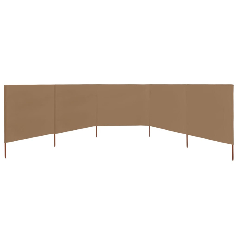 Parawan 5-skrzydłowy z tkaniny, 600x120 cm, kolor taupe