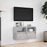 Ścienne szafki TV z LED, 2 szt., szarość betonu, 41x31x45 cm