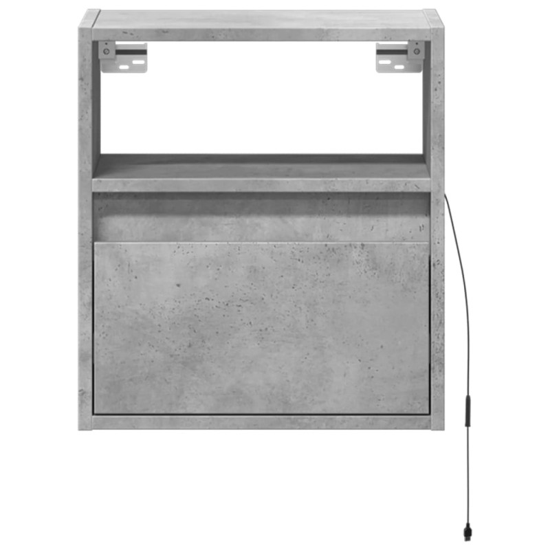 Ścienne szafki TV z LED, 2 szt., szarość betonu, 41x31x45 cm