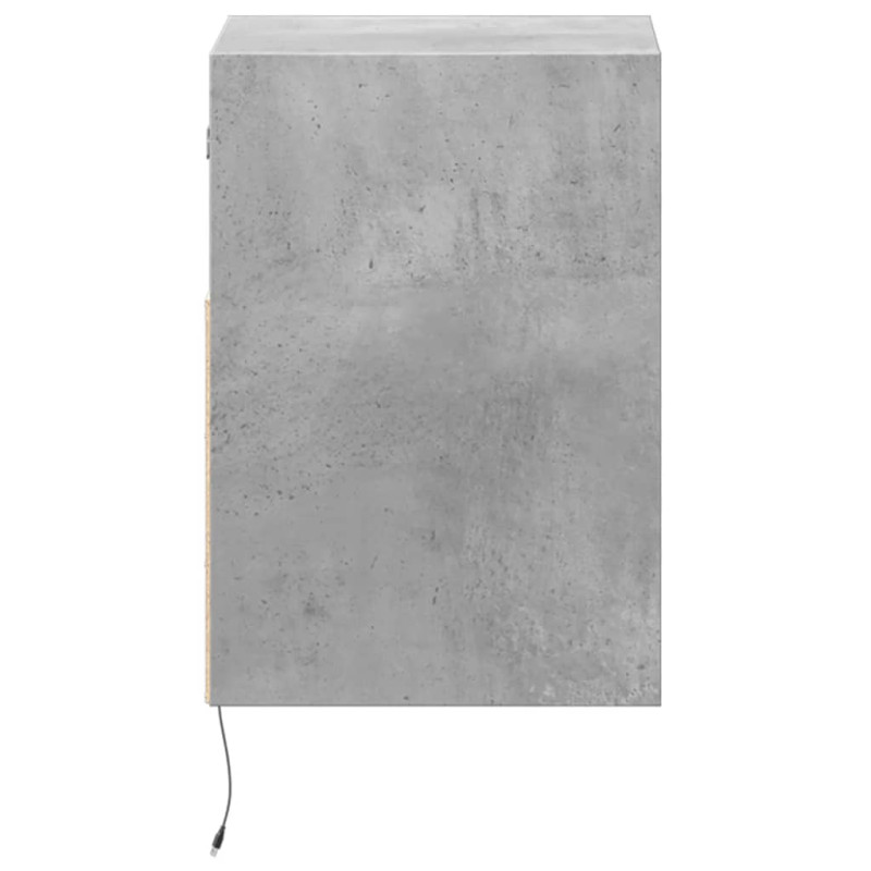 Ścienne szafki TV z LED, 2 szt., szarość betonu, 41x31x45 cm
