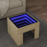Stolik kawowy z LED Infinity, dąb sonoma, 40x40x30 cm