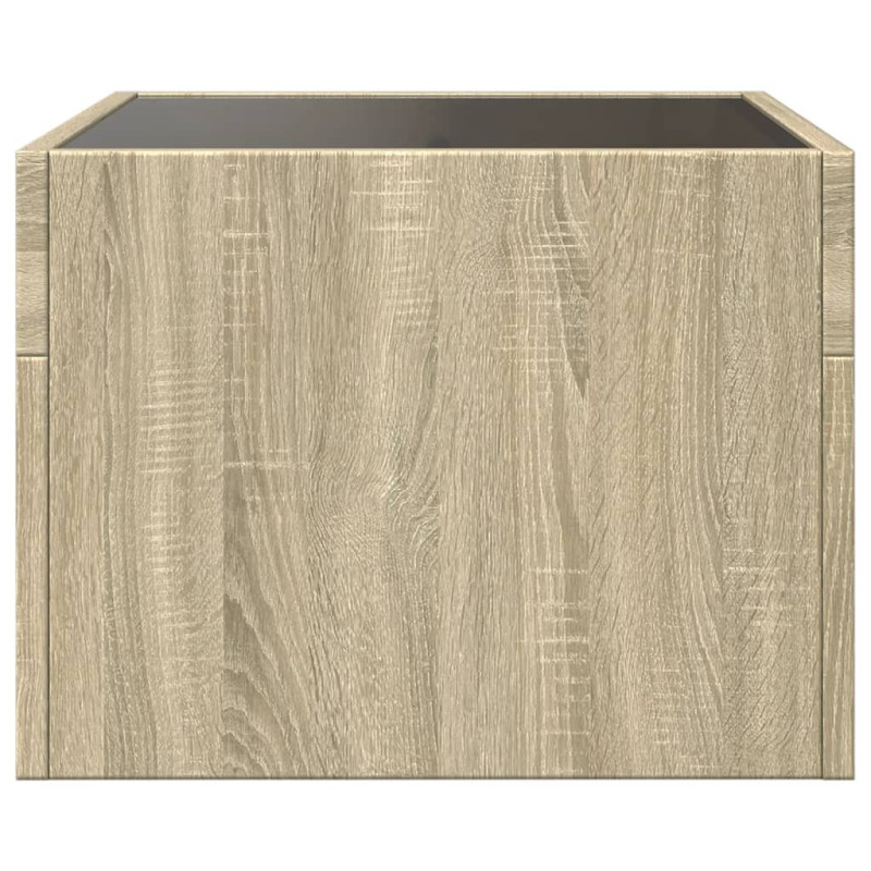 Stolik kawowy z LED Infinity, dąb sonoma, 40x40x30 cm