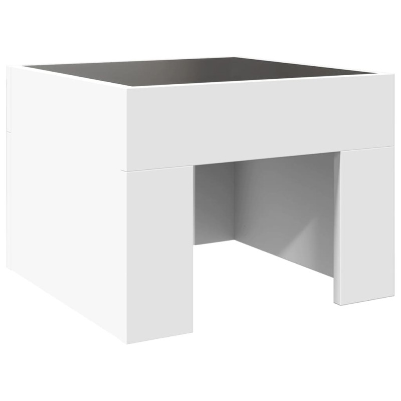 Stolik kawowy z LED Infinity, biały, 40x40x30 cm