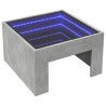 Stolik kawowy z LED Infinity, szarość betonu, 50x50x30 cm