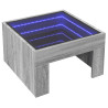 Stolik kawowy z LED Infinity, szary dąb sonoma, 50x50x30 cm