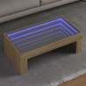 Stolik kawowy z LED Infinity, dąb sonoma, 90x50x30 cm