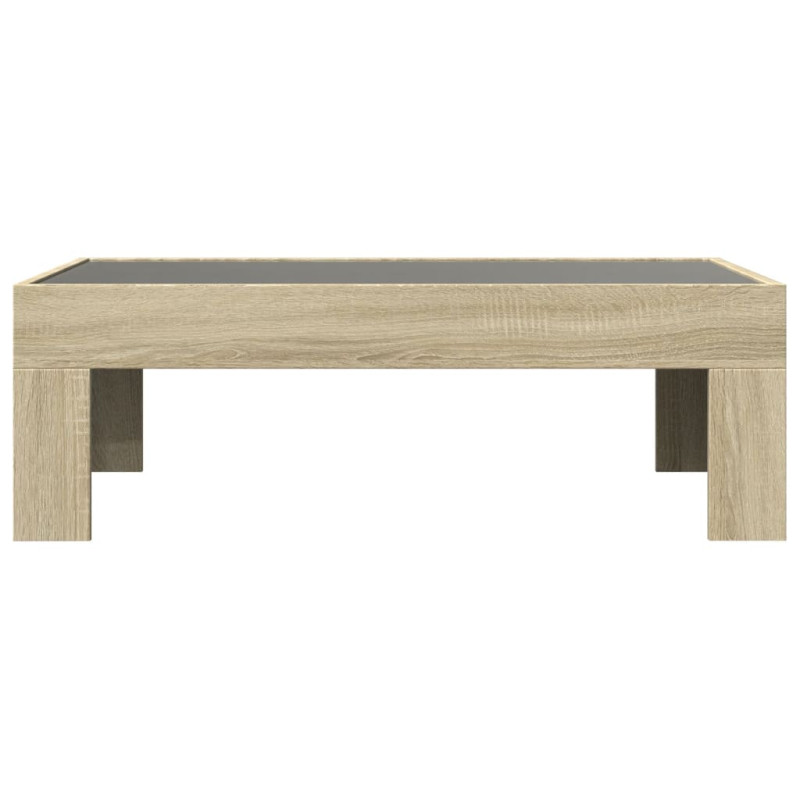 Stolik kawowy z LED Infinity, dąb sonoma, 90x50x30 cm