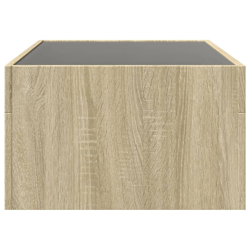 Stolik kawowy z LED Infinity, dąb sonoma, 90x50x30 cm
