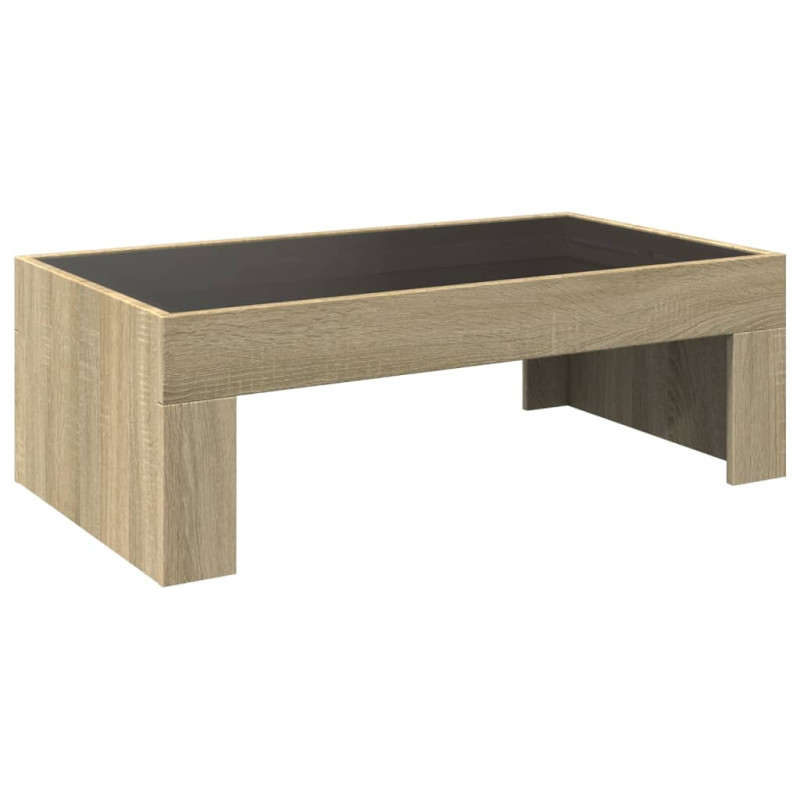 Stolik kawowy z LED Infinity, dąb sonoma, 90x50x30 cm