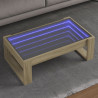 Stolik kawowy z LED Infinity, dąb sonoma, 90x53x30 cm