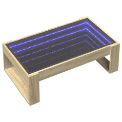 Stolik kawowy z LED Infinity, dąb sonoma, 90x53x30 cm
