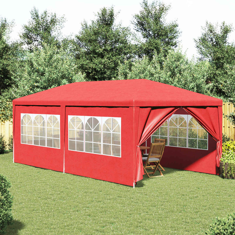 Namiot Imprezowy 600 x 300 x 255 cm czerwony PE i stal