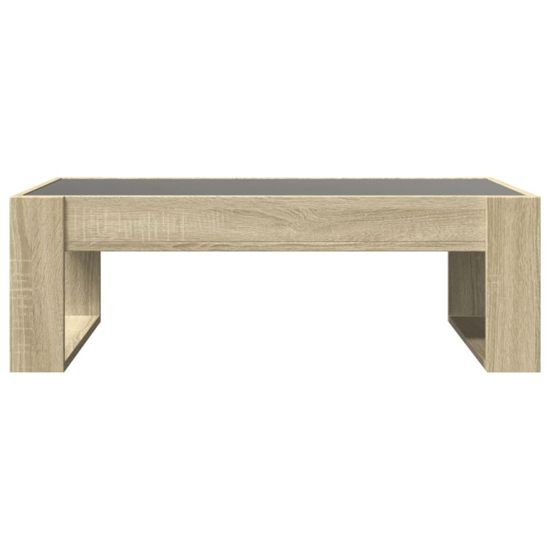 Stolik kawowy z LED Infinity, dąb sonoma, 90x53x30 cm