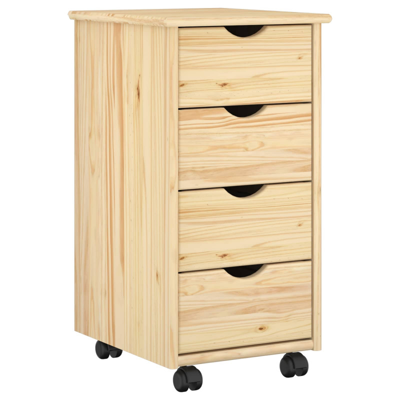 Rolkowa szafka Brązowy 65,5 x 34 x 39 cm Lite drewno sosnowe