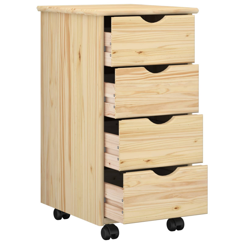 Rolkowa szafka Brązowy 65,5 x 34 x 39 cm Lite drewno sosnowe