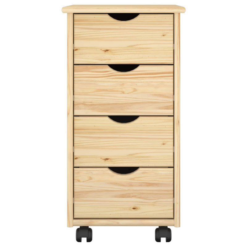 Rolkowa szafka Brązowy 65,5 x 34 x 39 cm Lite drewno sosnowe