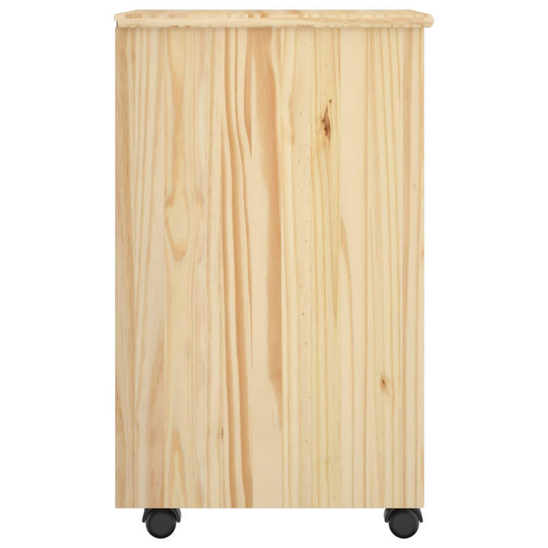 Rolkowa szafka Brązowy 65,5 x 34 x 39 cm Lite drewno sosnowe