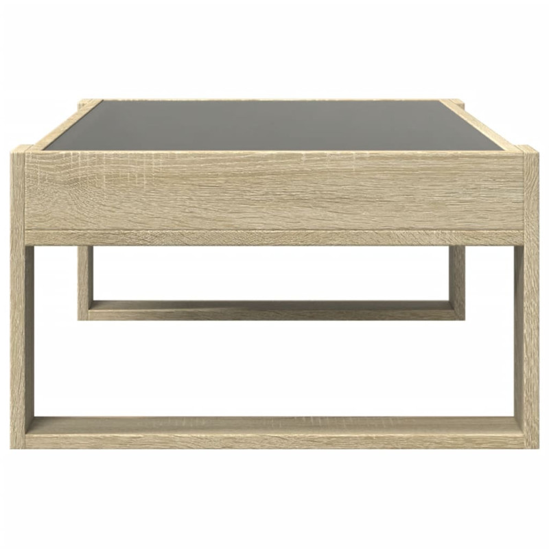Stolik kawowy z LED Infinity, dąb sonoma, 90x53x30 cm