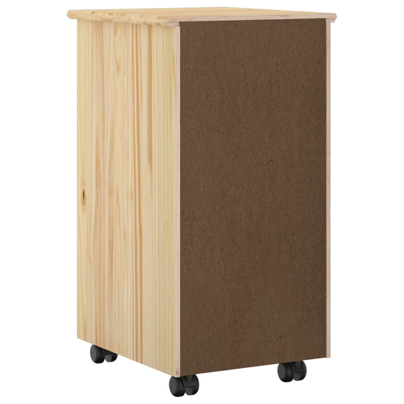 Rolkowa szafka Brązowy 65,5 x 34 x 39 cm Lite drewno sosnowe