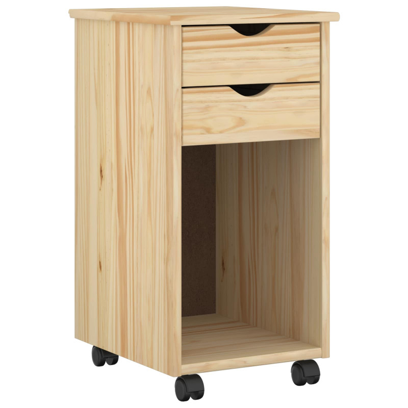 Rolkowa szafka Brązowy 34 x 39 x 65,5 cm Lite drewno sosnowe