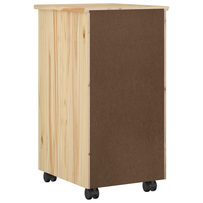 Rolkowa szafka Brązowy 34 x 39 x 65,5 cm Lite drewno sosnowe