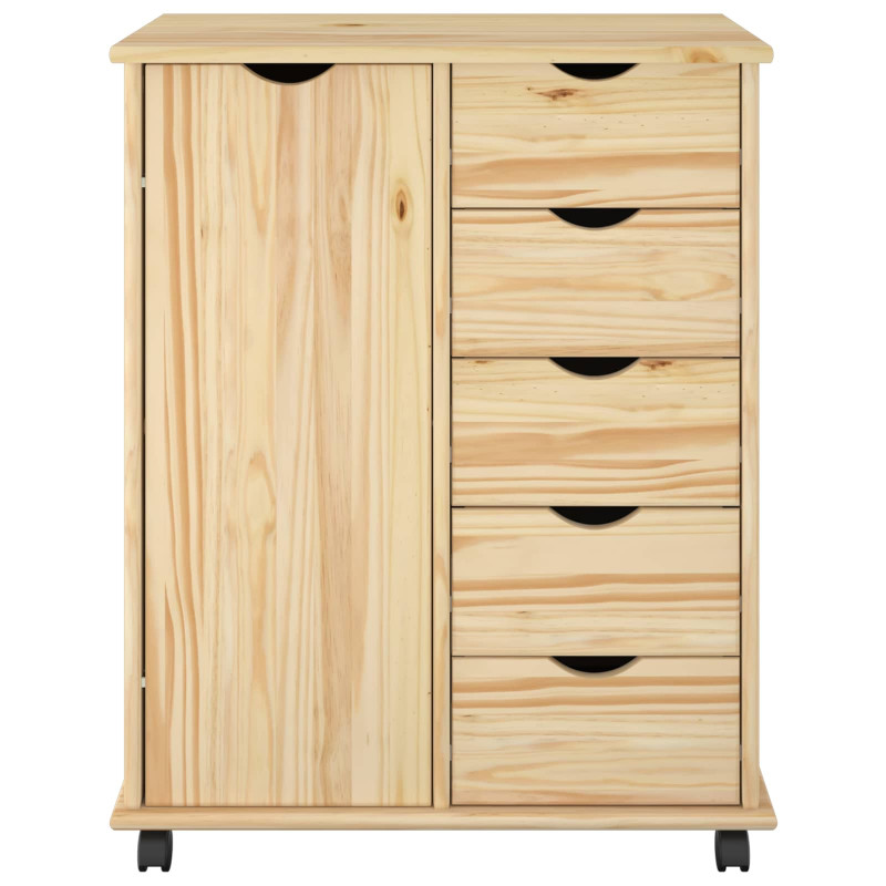 Rolkowa szafka Brązowy 63,5 x 39 x 79 cm Lite drewno sosnowe
