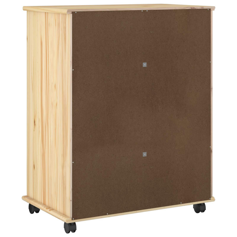 Rolkowa szafka Brązowy 63,5 x 39 x 79 cm Lite drewno sosnowe