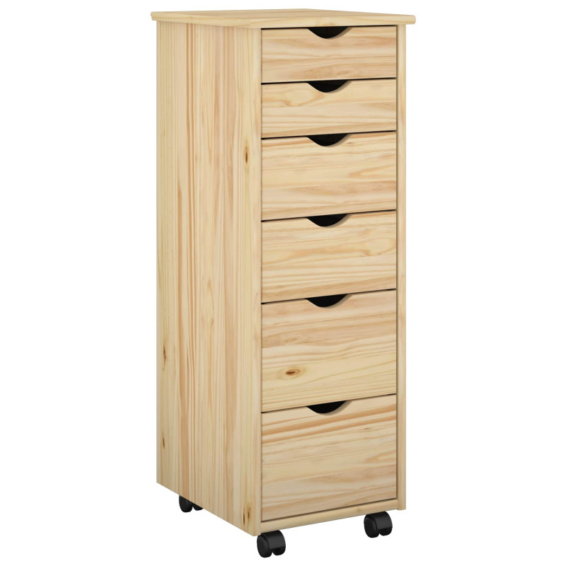 Rolkowa szafka Brązowy 34 x 39 x 93,5 cm Lite drewno sosnowe