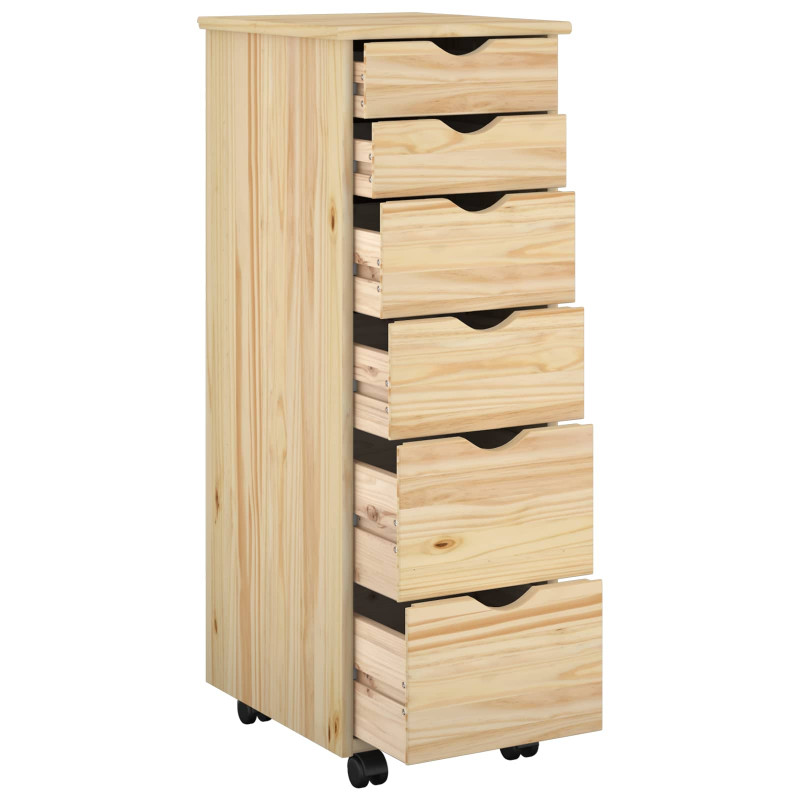 Rolkowa szafka Brązowy 34 x 39 x 93,5 cm Lite drewno sosnowe