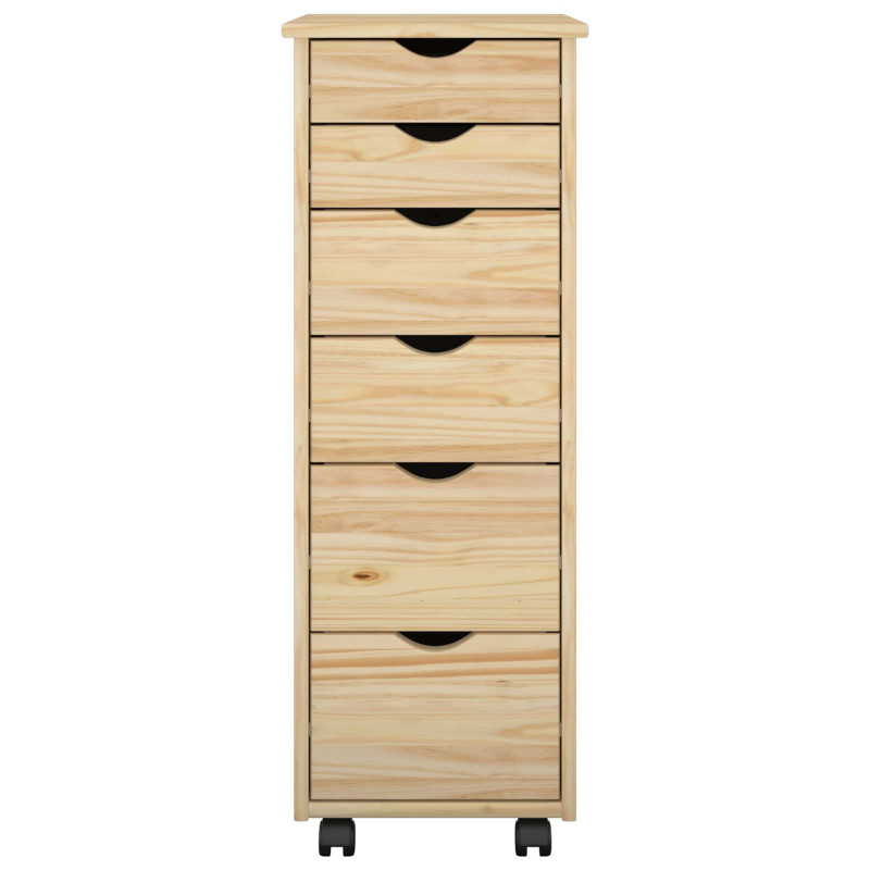 Rolkowa szafka Brązowy 34 x 39 x 93,5 cm Lite drewno sosnowe