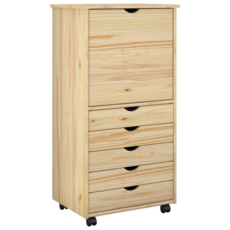 Rolkowa szafka Brązowy 53 x 39 x 103 cm Lite drewno sosnowe