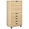 Rolkowa szafka Brązowy 53 x 39 x 103 cm Lite drewno sosnowe