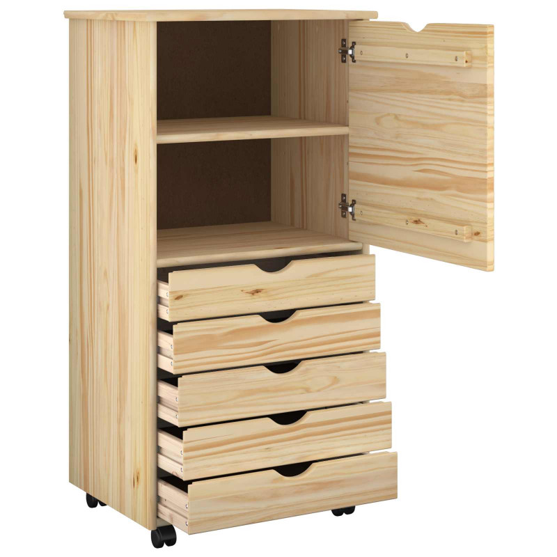 Rolkowa szafka Brązowy 53 x 39 x 103 cm Lite drewno sosnowe
