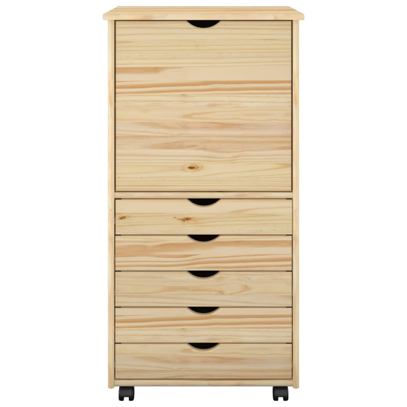 Rolkowa szafka Brązowy 53 x 39 x 103 cm Lite drewno sosnowe