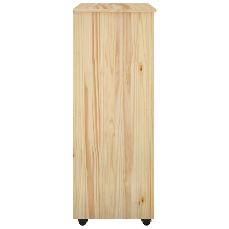 Rolkowa szafka Brązowy 53 x 39 x 103 cm Lite drewno sosnowe