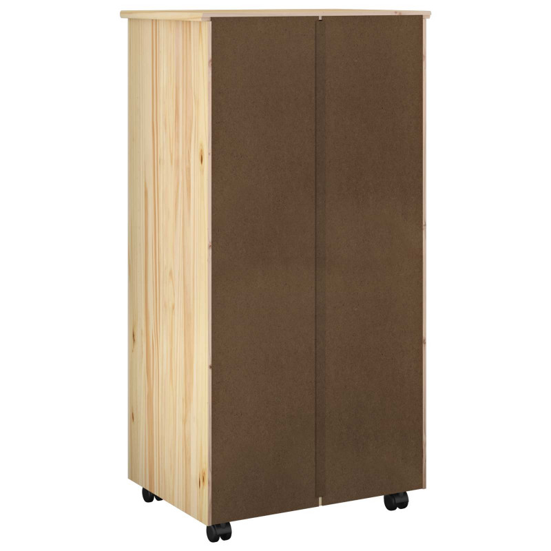 Rolkowa szafka Brązowy 53 x 39 x 103 cm Lite drewno sosnowe