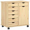 Rolkowa szafka Brązowy 63,5 x 39 x 65,5 cm Lite drewno sosnowe
