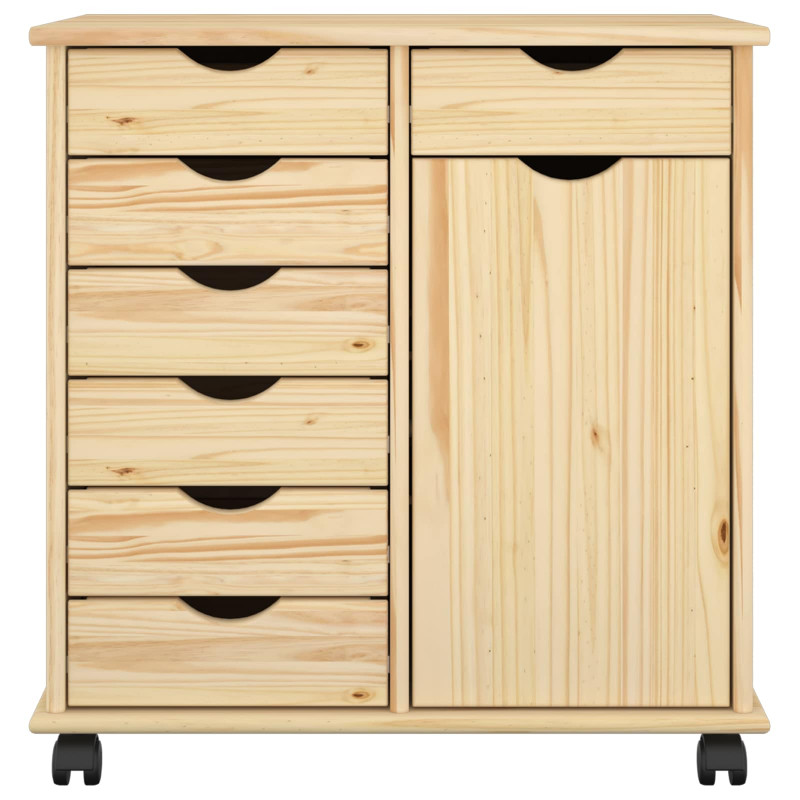 Rolkowa szafka Brązowy 63,5 x 39 x 65,5 cm Lite drewno sosnowe