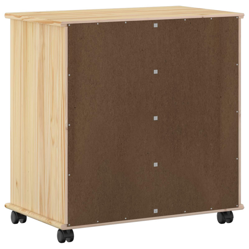 Rolkowa szafka Brązowy 63,5 x 39 x 65,5 cm Lite drewno sosnowe