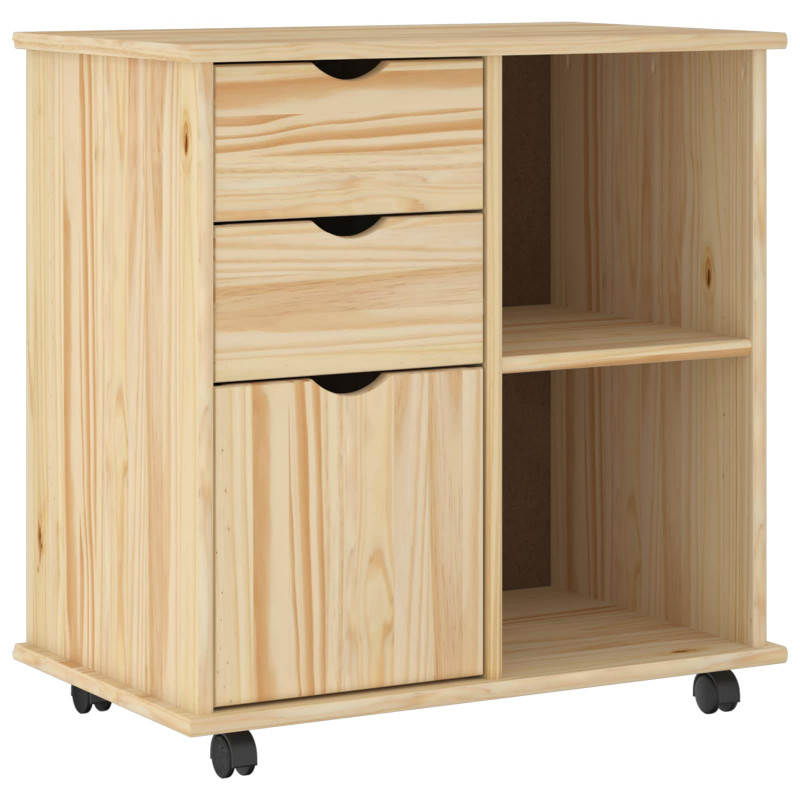 Rolkowa szafka Brązowy 63,5 x 39 x 65,5 cm Lite drewno sosnowe