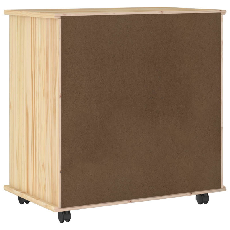 Rolkowa szafka Brązowy 63,5 x 39 x 65,5 cm Lite drewno sosnowe