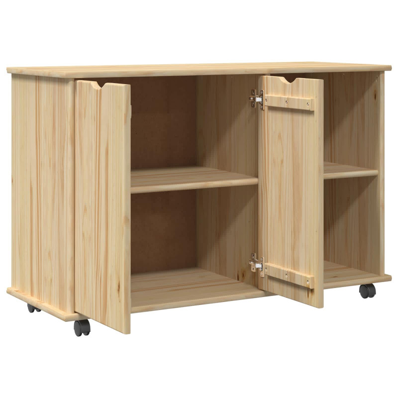 Rolkowa szafka Brązowy 100 x 39 x 65,5 cm Lite drewno sosnowe