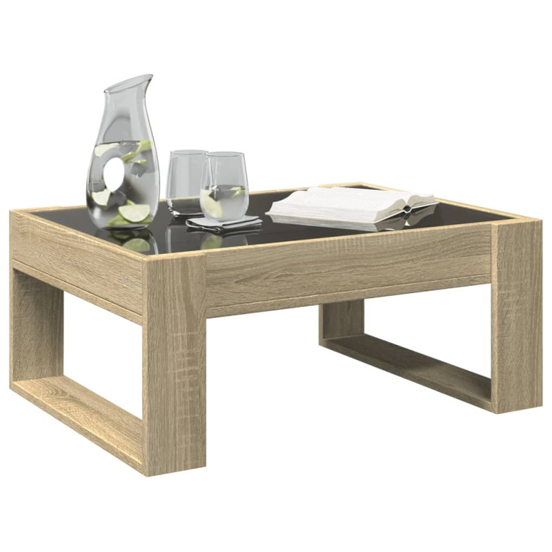 Stolik kawowy z LED Infinity, dąb sonoma, 70x53x30 cm