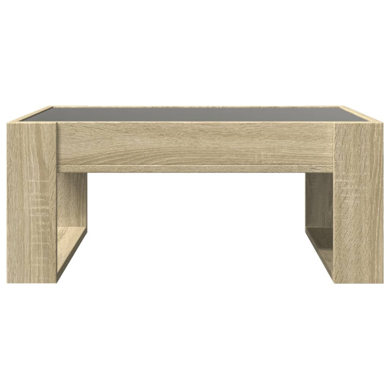 Stolik kawowy z LED Infinity, dąb sonoma, 70x53x30 cm