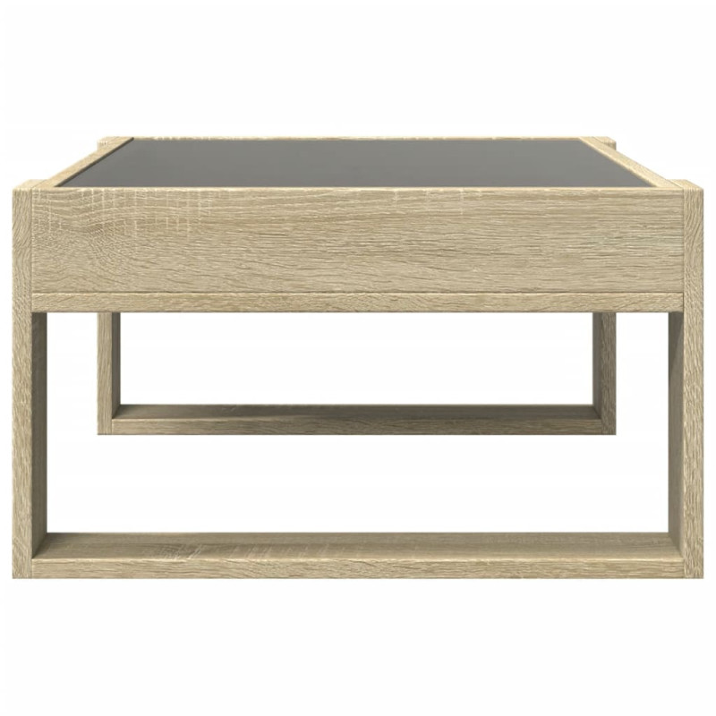 Stolik kawowy z LED Infinity, dąb sonoma, 70x53x30 cm