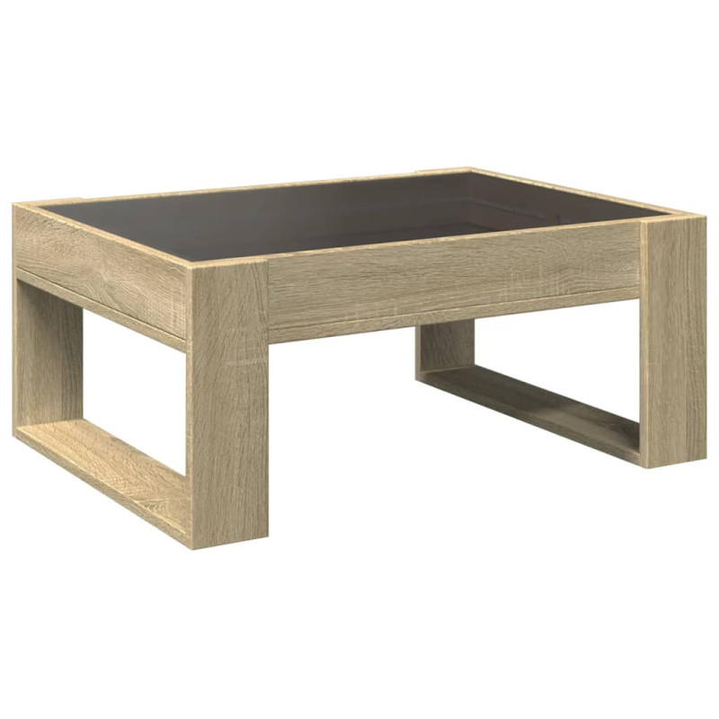Stolik kawowy z LED Infinity, dąb sonoma, 70x53x30 cm