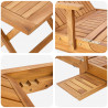 Leżak ze stolikiem 2 pcs brązowy 40 x 40 x 40 cm