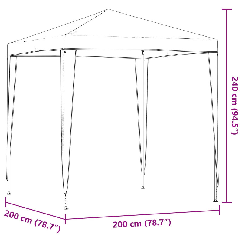 Namiot Imprezowy 200 x 200 x 240 cm jasnoszary PE i stal