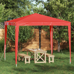 Namiot Imprezowy 250 x 250 x 240 cm czerwony PE i stal